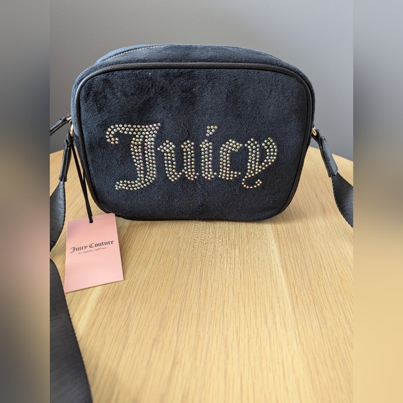 NWT Juicy Couture Black Velvet/Velour Liquorice Obsession Crossbody/Shoulder Bag - Picture 16 of 16
